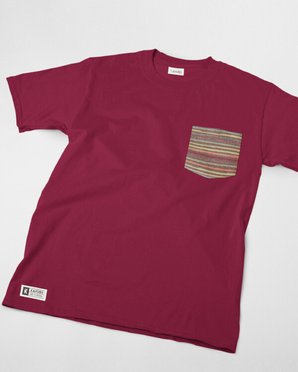 Camiseta Unisex Bolsillo Étnico Burdeos