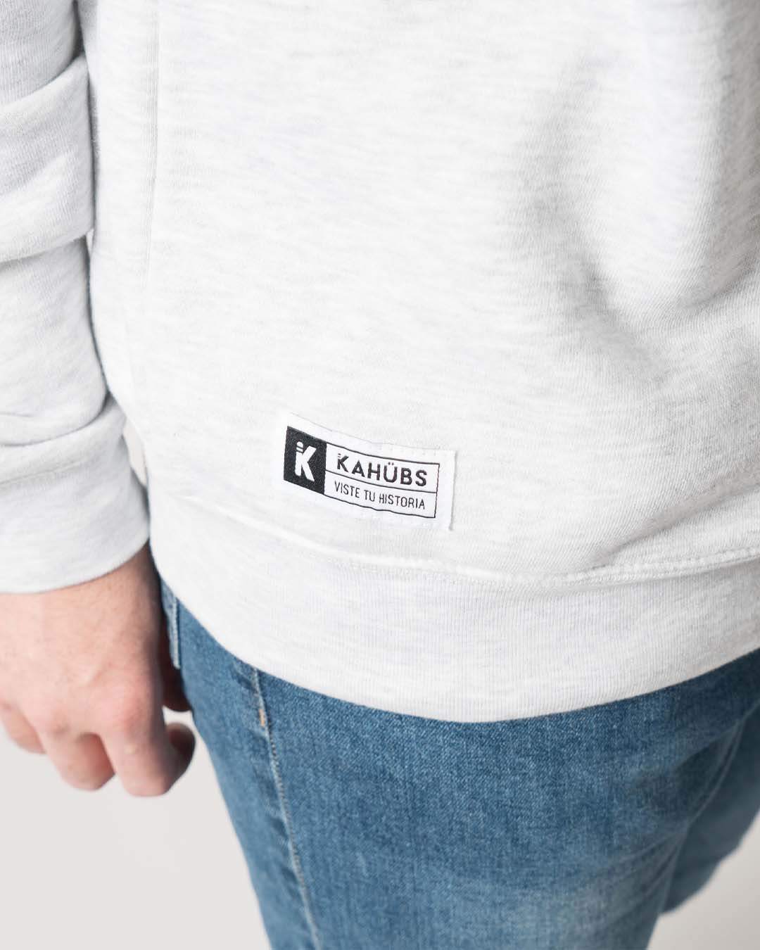 Sudadera Zip Gris Jaspeado