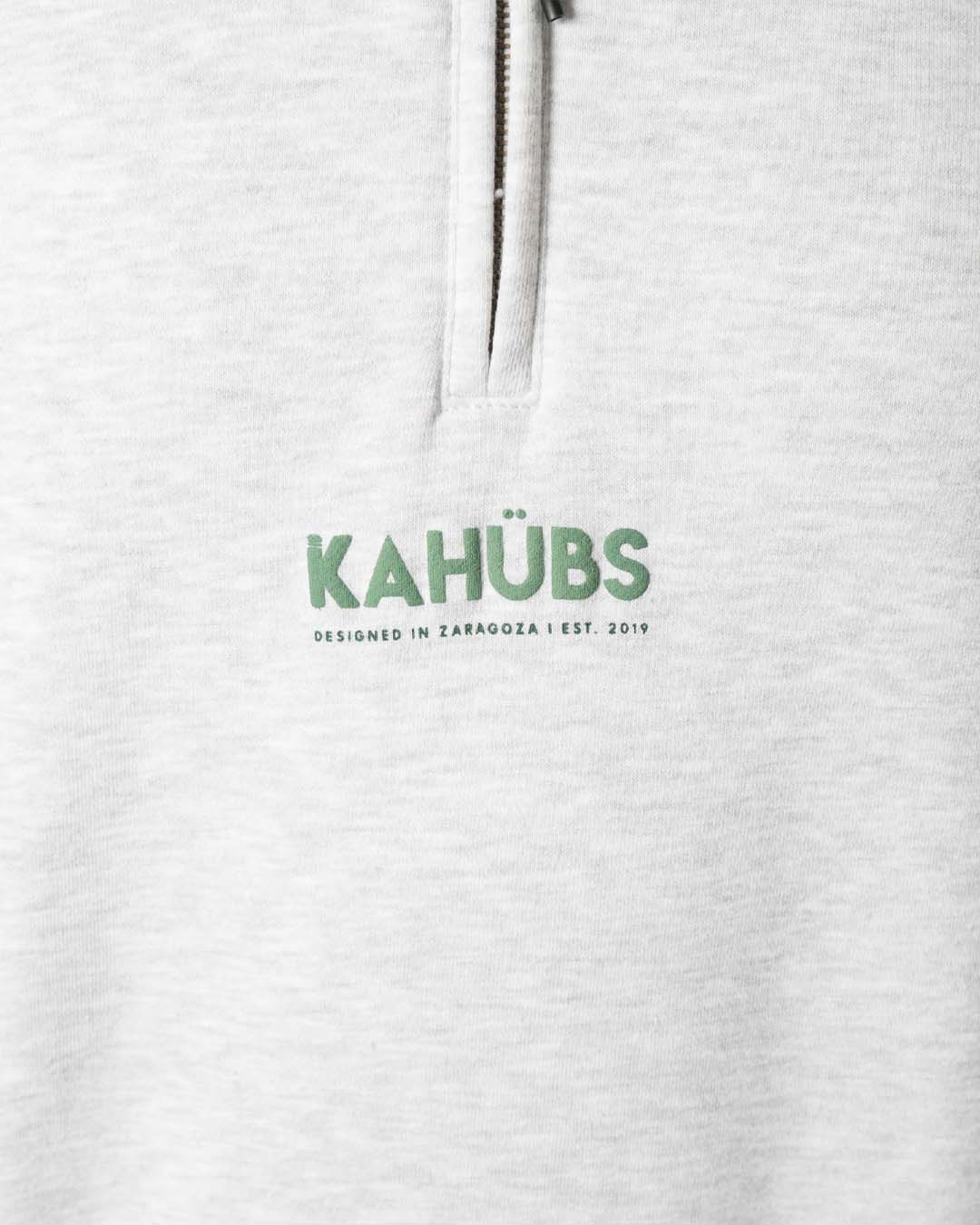 Sudadera Zip Gris Jaspeado