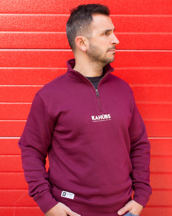 Media Cremallera Granate